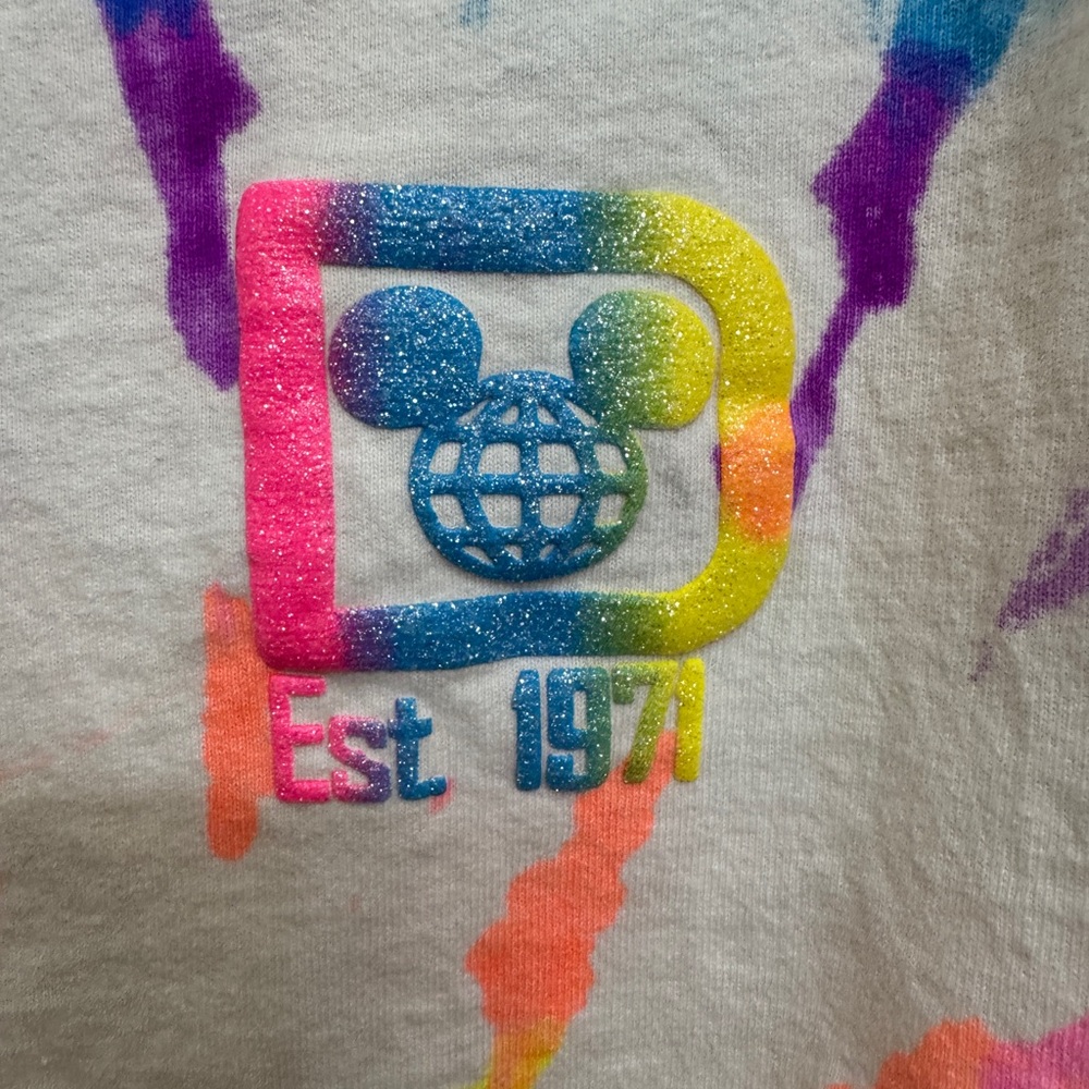Neon Tie-Dye sparkle White Disney Spirit Jersey - Picture 5 of 6